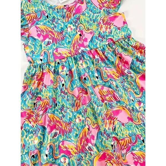 Flamingo Print Ruffle dress size 6 - Picture 3 of 5